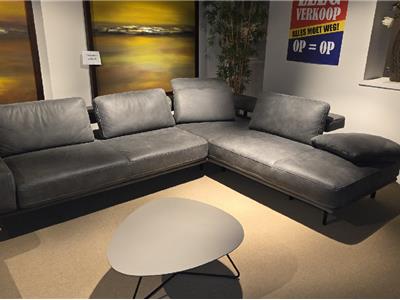 Lederland ROTTERDAM Showroommodel Harris moderne hoekbank